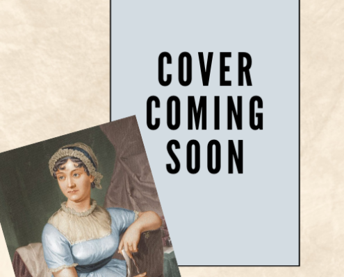 An intriguing snippet which has Jane Austen's portrait and a mysterious gray box with the words, "Cover Coming Soon"